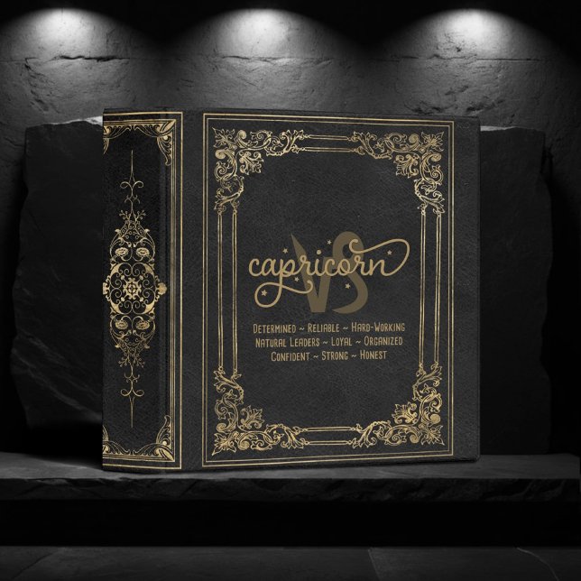 Capricorn Zodiac | Ornamental Black and Gold Album Binder (Creator Uploaded)
