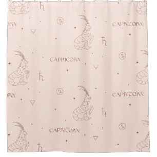 Capricorn Zodiac Pattern in Brown and Burgundy