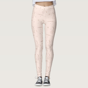 Capricorn Zodiac Pattern in Brown and Burgundy Leggings
