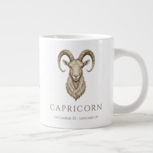 Capricorn Zodiac Personalized Name & Birth Date Large Coffee Mug
