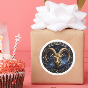 Capricorn Zodiac Sea Goat Classic Round Sticker