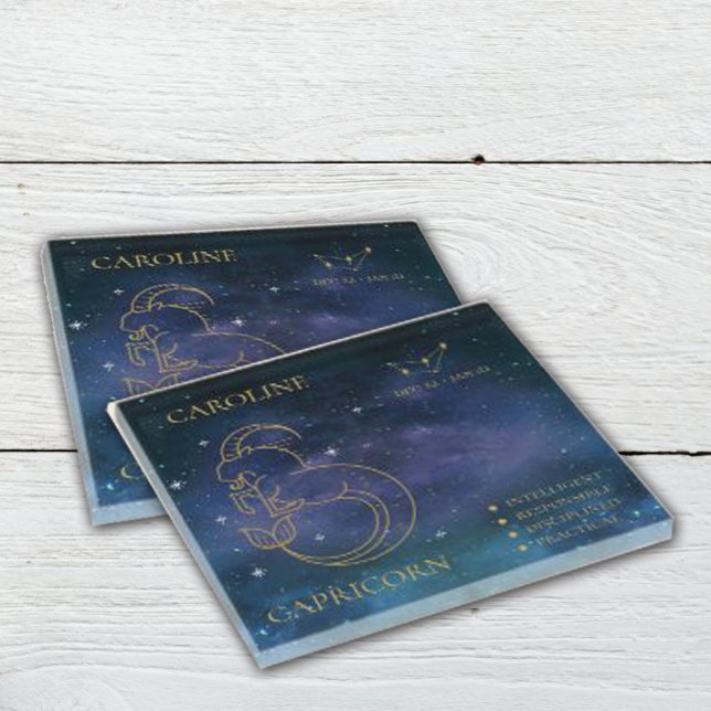 Capricorn  Zodiac Sign Astrological  Name Gift  Glass Coaster (Capricorn Zodiac Sign Astrological Name Gift Glass Coaster)