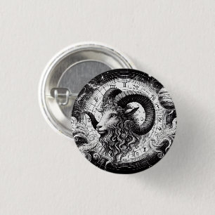 Capricorn Zodiac Sign Astrology Horoscope Art 1 Inch Round Button