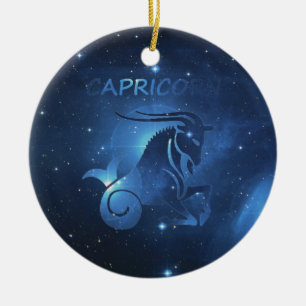 Capricorn zodiac sign ceramic ornament