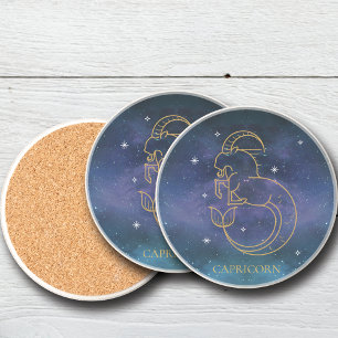 Capricorn Zodiac Sign Constellation Decorative Coaster