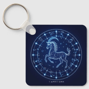 Capricorn Zodiac Sign Illustration Keychain