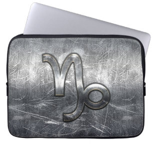 Capricorn Zodiac Sign in grunge distressed style Laptop Sleeve