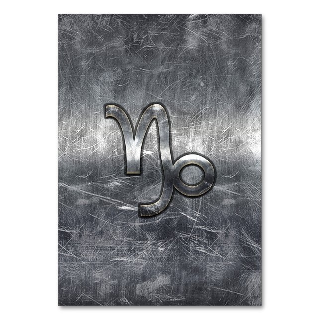Capricorn Zodiac Sign in grunge distressed  style Table Number (Front)