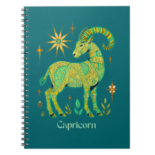 Capricorn Zodiac Sign in Intricate Patterns Notebook