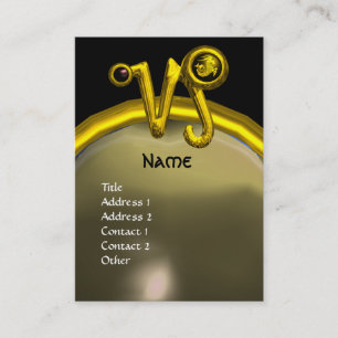 CAPRICORN ZODIAC SIGN JEWEL MONOGRAM BUSINESS CARD