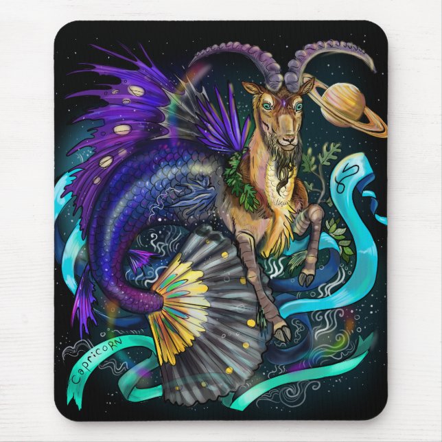 Capricorn Zodiac Sign Mouse Pad (Front)
