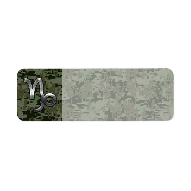 Capricorn Zodiac Sign on olive green digital camo (Front)