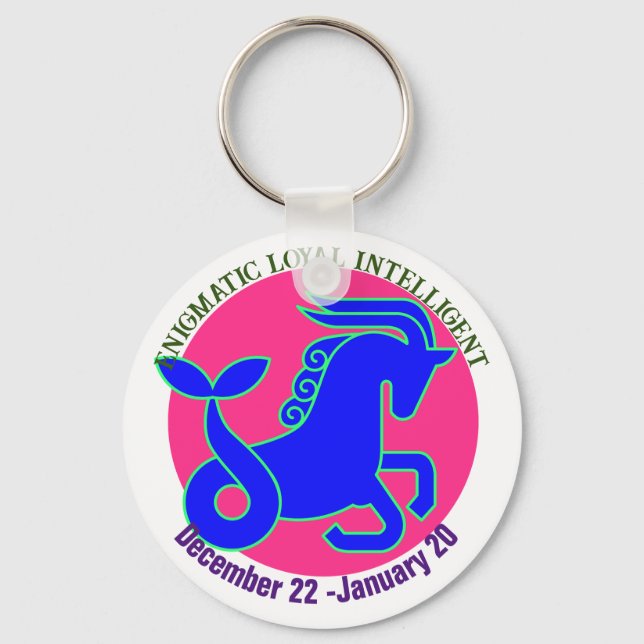 Capricorn Zodiac sign Personalized keychain (Front)