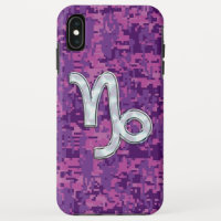 Capricorn Zodiac Sign Pink Digital Camouflage