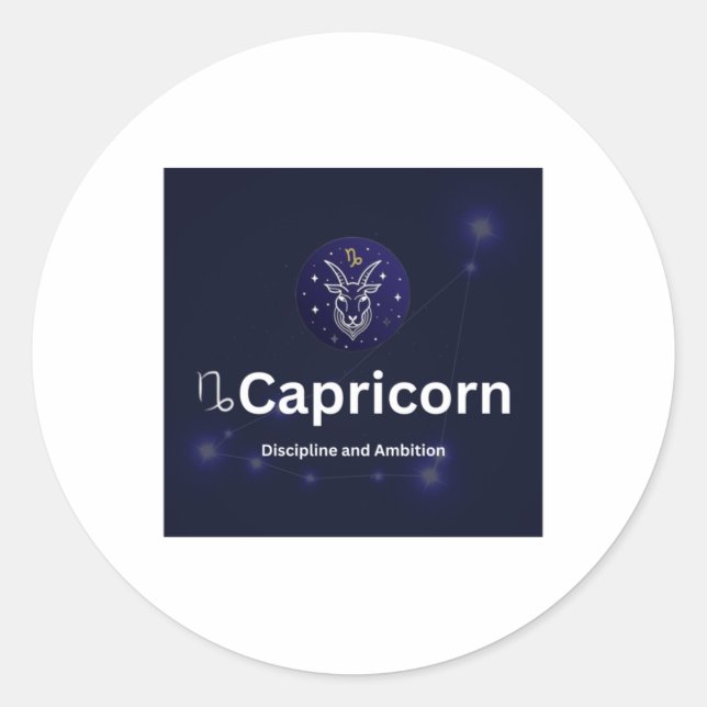 Capricorn Zodiac Sign Sticker  (Front)