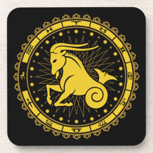 Capricorn - Zodiac Sign - Symbol - Horoscope Coaster