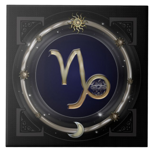 Capricorn Zodiac Sign Tile (Front)