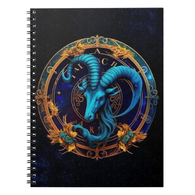 Capricorn Zodiac Spiral Notebook (Front)