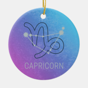Capricorn Zodiac Star Sign Horoscope Constellation Ceramic Ornament