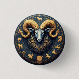 Capricorn Zodiac Symbol 1 Inch Round Button