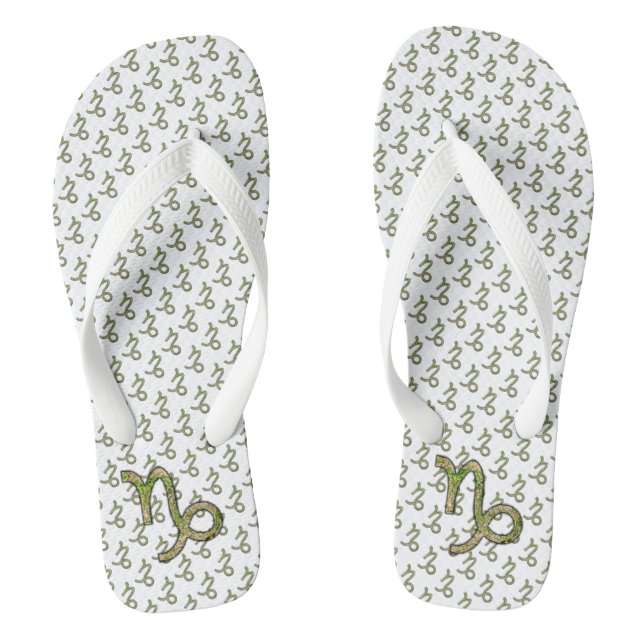 Capricorn Zodiac Symbol Element by K Yoncich Flip Flops (Footbed)