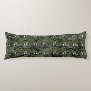 Capricorn Zodiac Symbol Green Digital Camouflage Body Pillow