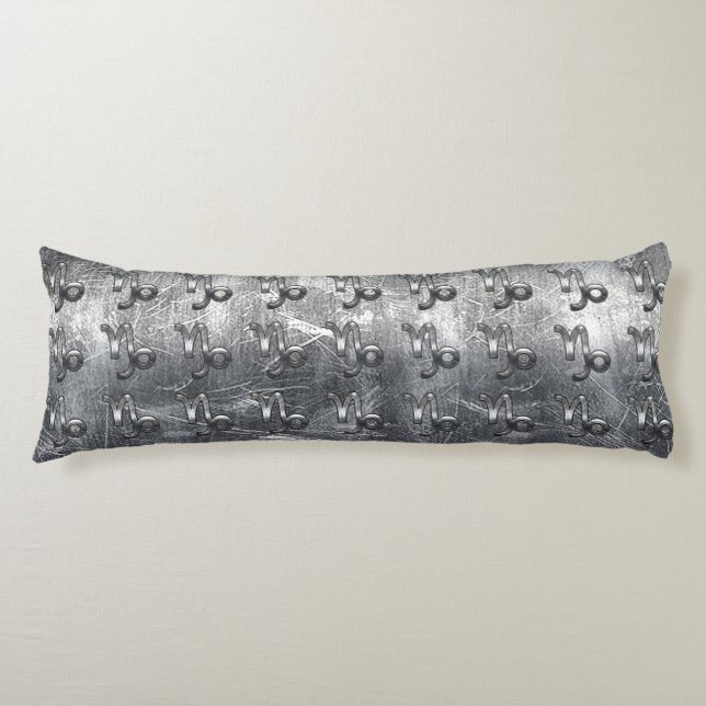 Capricorn Zodiac Symbol Grunge Distressed Style Body Pillow (Front)