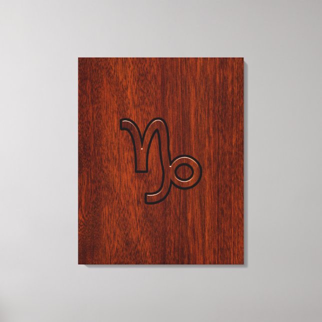 Capricorn Zodiac Symbol in Mahogany Style print (Front)
