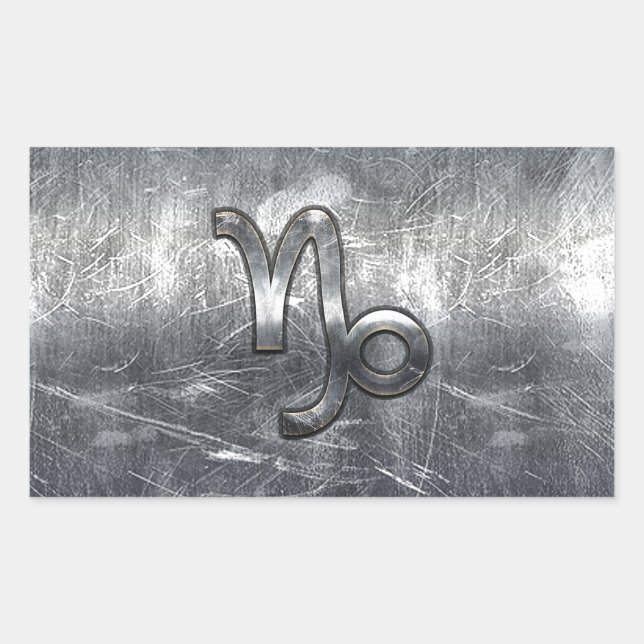 Capricorn Zodiac Symbol Industrial Style Sticker (Front)