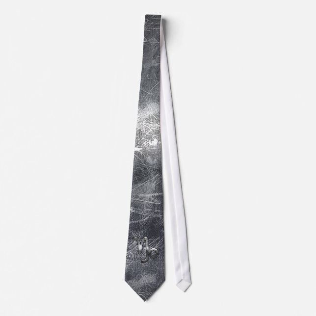 Capricorn Zodiac Symbol Industrial Style Tie (Front)