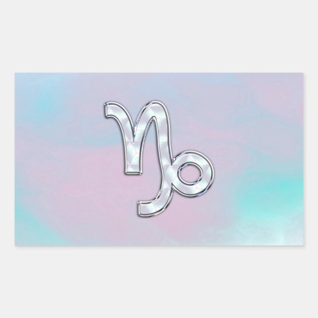 Capricorn Zodiac Symbol on Mother of Pearl Decor Sticker (Front)