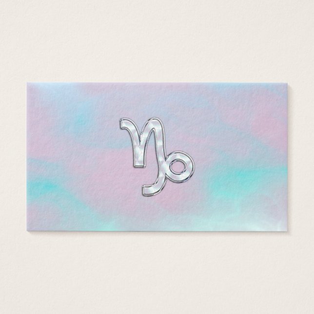 Capricorn Zodiac Symbol on Mother of Pearl Nacre (Front)