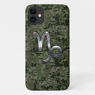 Capricorn Zodiac Symbol Woodland Camouflage iPhone 11 Case