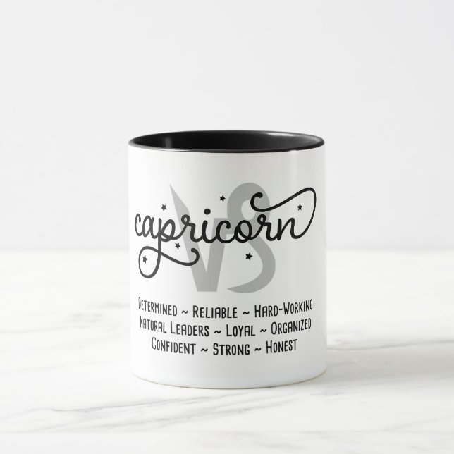 Capricorn Zodiac Traits Mug (Center)