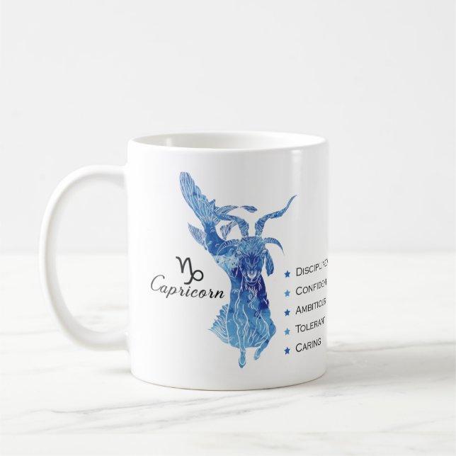 Capricorn Zodiac Traits Mug (Left)