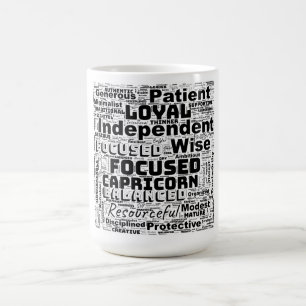 Capricorn Zodiac Word Cloud Inspiration Coffee Mug