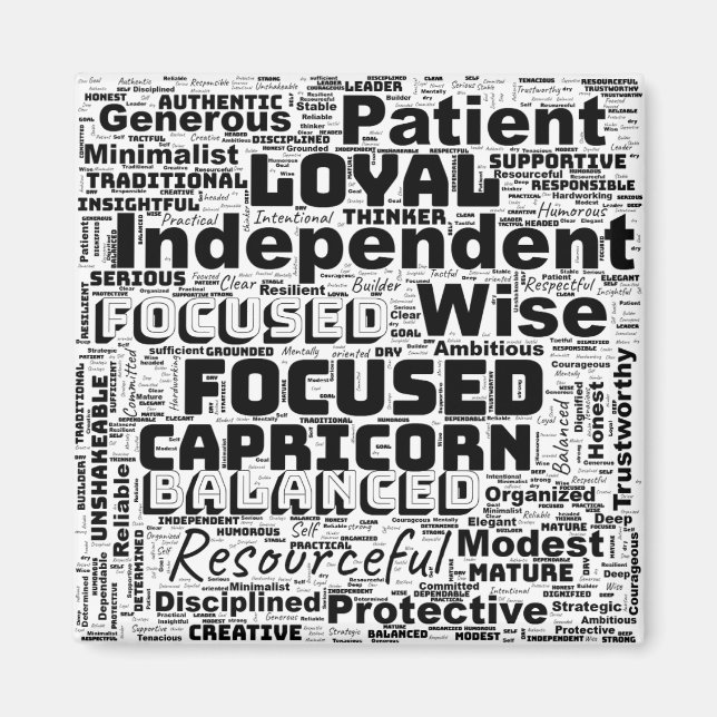 Capricorn Zodiac Word Cloud Inspiration Magnet (Front)