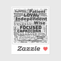 Capricorn Zodiac Word Cloud Inspiration Vinyl