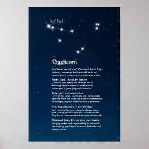 Capricorne Caractéristiques Poster