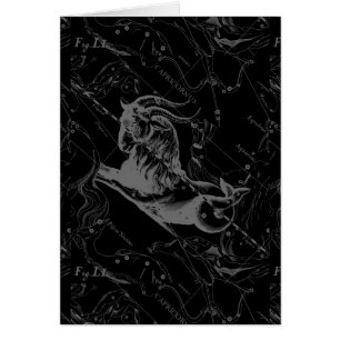 Capricorne Constellation Hevelius 1690 sur Noir