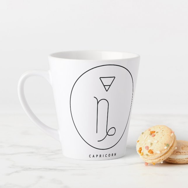 Capricorne Glyphe Géométrique Mug de café (En situation)