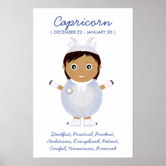 Capricorne - Poster Horoscope pour fille