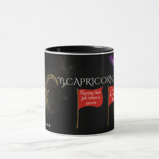 Capricorne rouge drapeaux Mug | Drôle cadeau Zodia