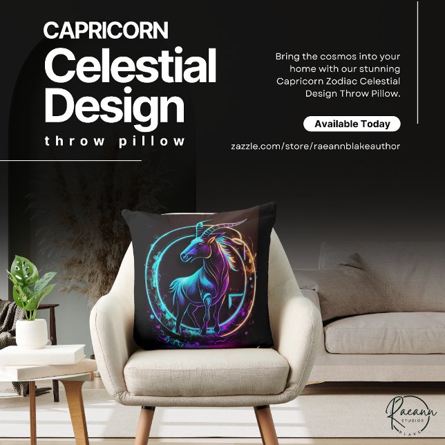 Capricorne Zodiac Design céleste Jeter Oreiller (Créateur téléchargé)