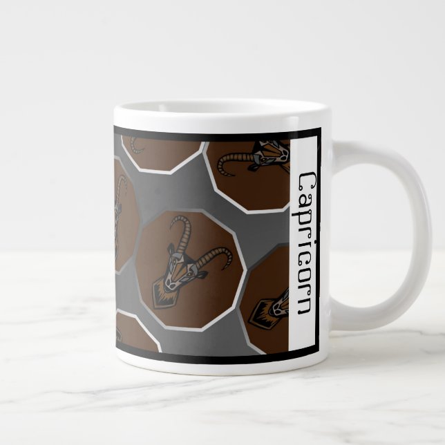 Capricorne Zodiac Personnalisable Grosse Mug (Droite)