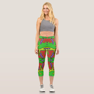 Capris, A multicolor trendy fabric pattern design Capri Leggings