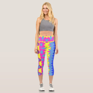 Capris, A multicolor trendy fabric pattern design Capri Leggings