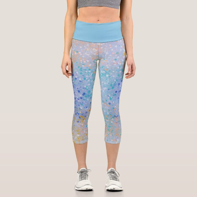Capris Leggings avec points de rayure colorés (Recto)