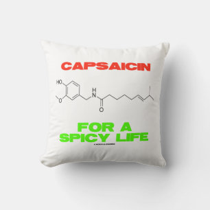Capsaicin For A Spicy Life Chemical Structure Throw Pillow