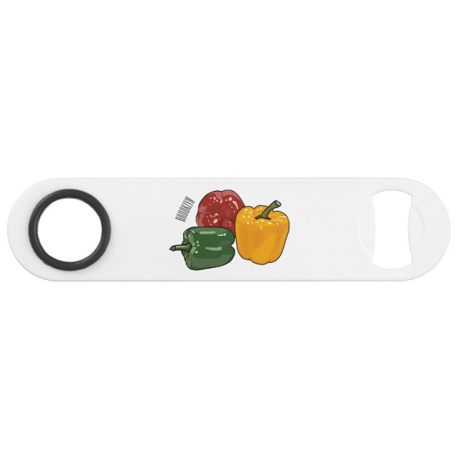Capsicum cartoon illustration bar key (Front (Horizontal))